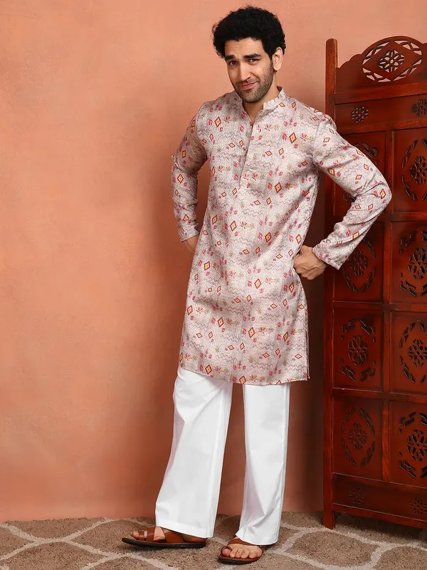 Men_Grey_Cotton_Silk_Straight_Kurta_With_Pyjama