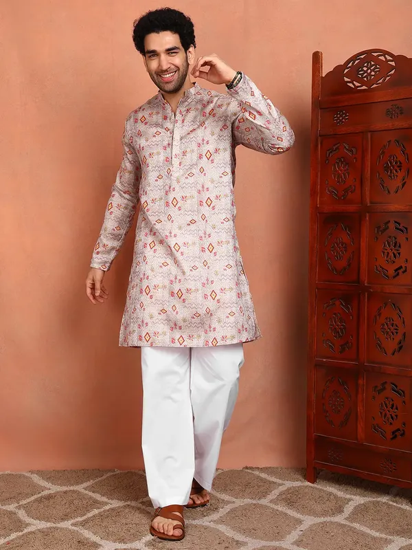 Men_Grey_Cotton_Silk_Straight_Kurta_With_Pyjama