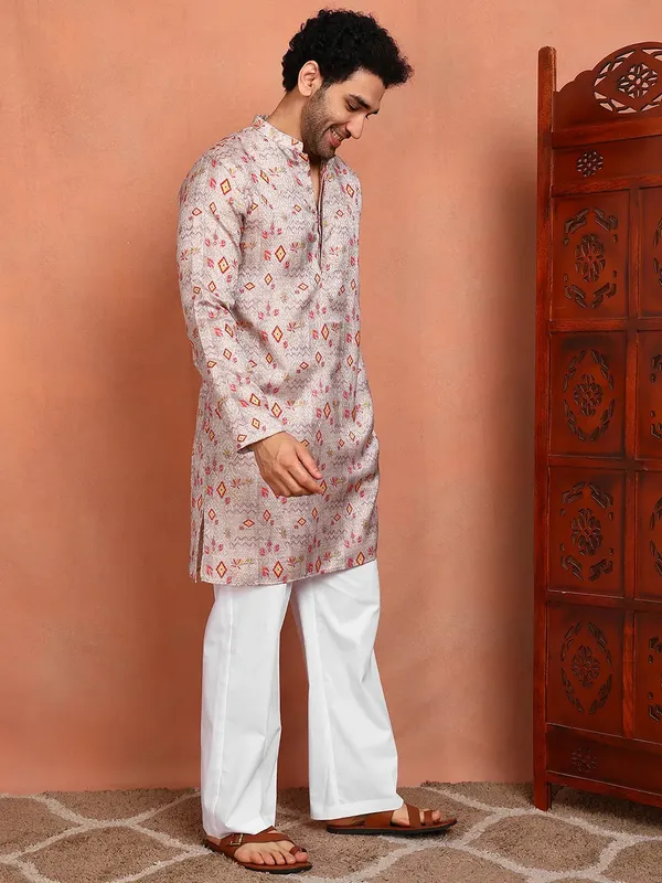 Men_Grey_Cotton_Silk_Straight_Kurta_With_Pyjama