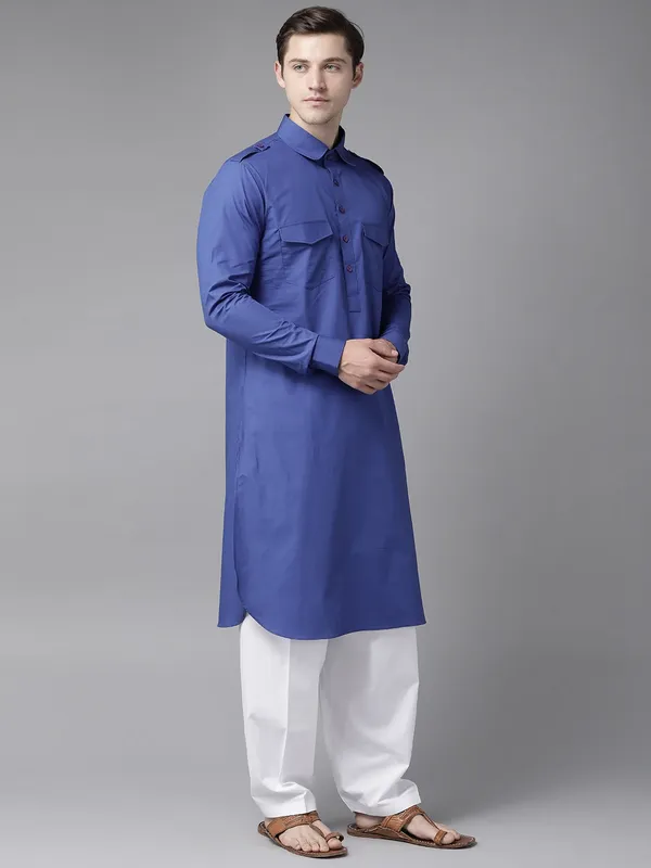 Men_Royal_Blue_Pathani_Kurta_with_Salwar