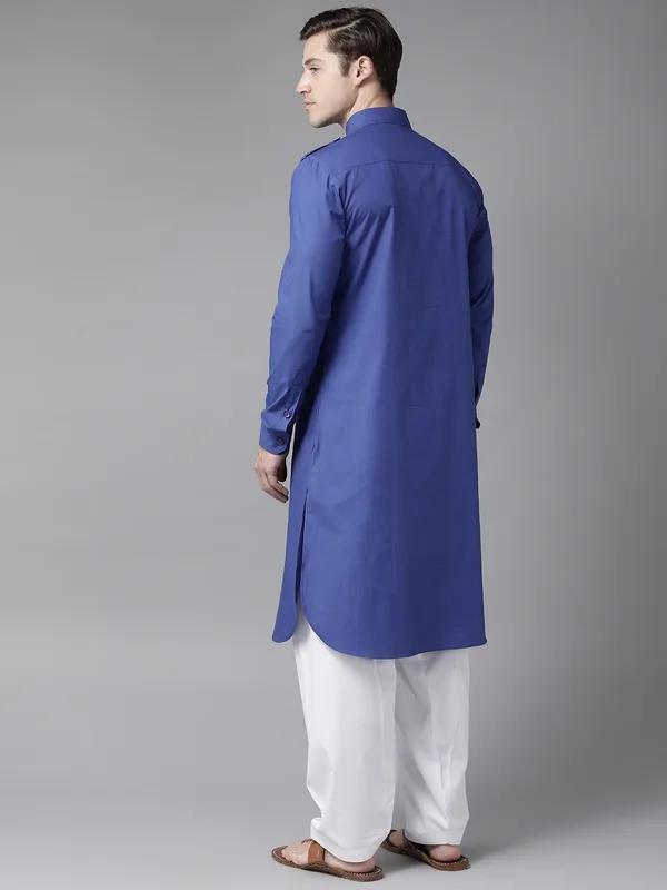 Men_Royal_Blue_Pathani_Kurta_with_Salwar