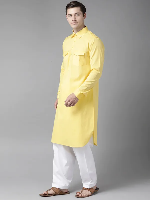 Men_Yellow_Pathani_Kurta_with_Salwar