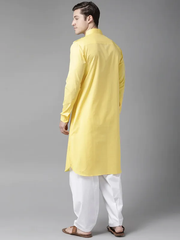 Men_Yellow_Pathani_Kurta_with_Salwar