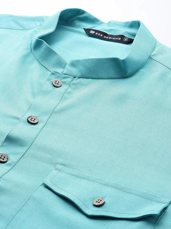 Men's_Light_Blue_Rayon_Solid_Pathani_Set