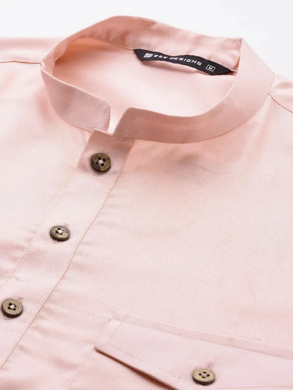 Men's_Pink_Rayon_Solid_Pathani_Set