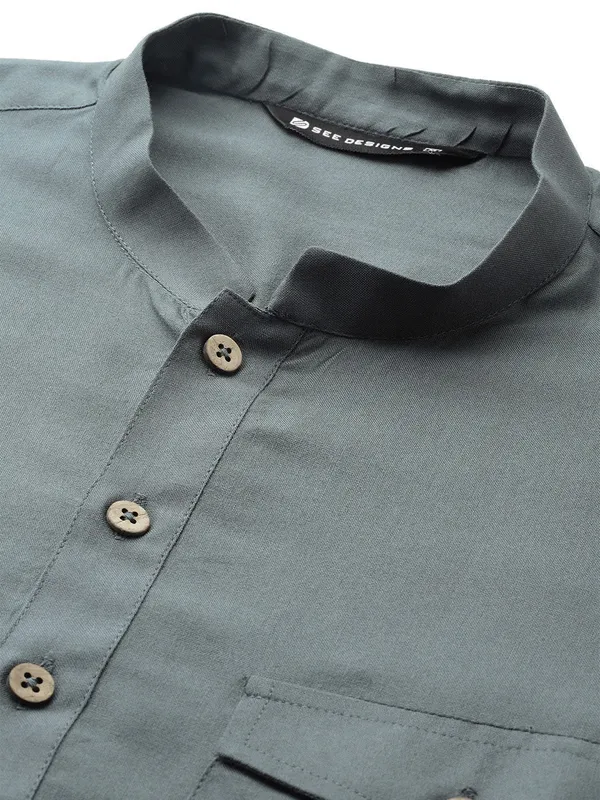 Men's_Gray_Rayon_Solid_Pathani_Set