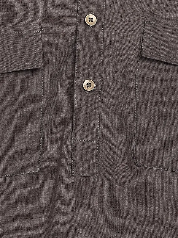 Men'S_Gray_Linen_Solid_Pathani_Set