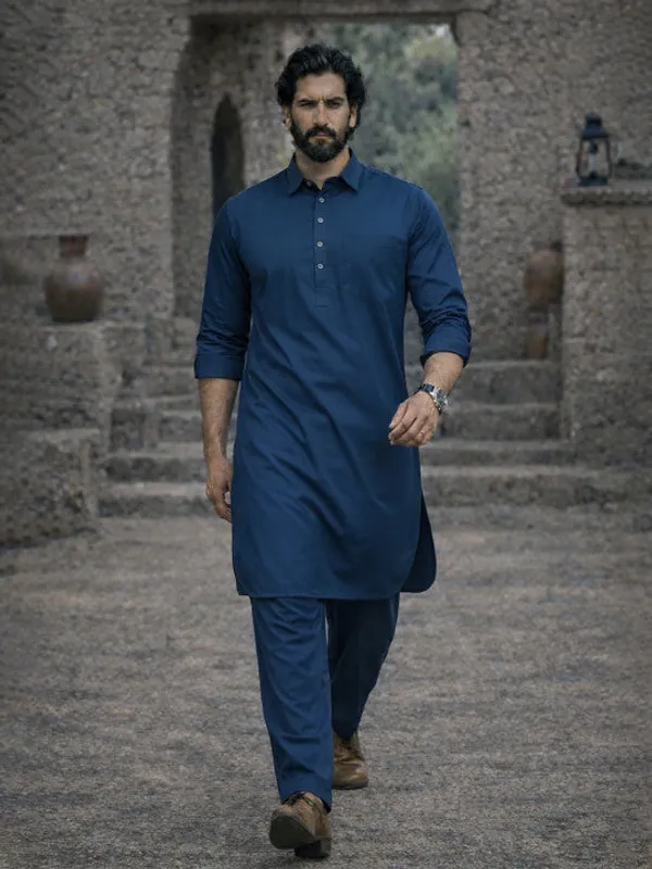 Dhurandhar_style_Solid_Pathani_Kurta_with_pyjama