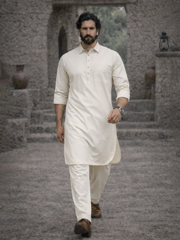 Dhurandhar_style_Solid_Pathani_Kurta_with_pyjama
