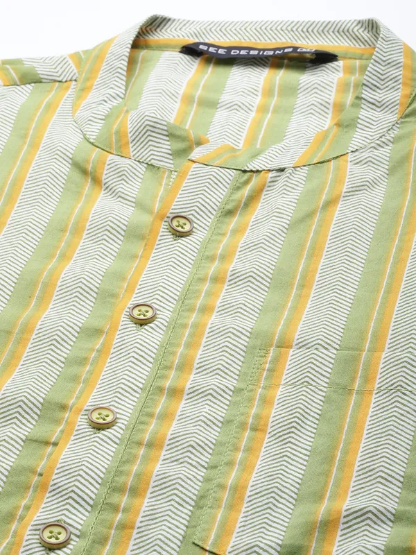 Yellow_And_White_Printed_Straight_Kurta
