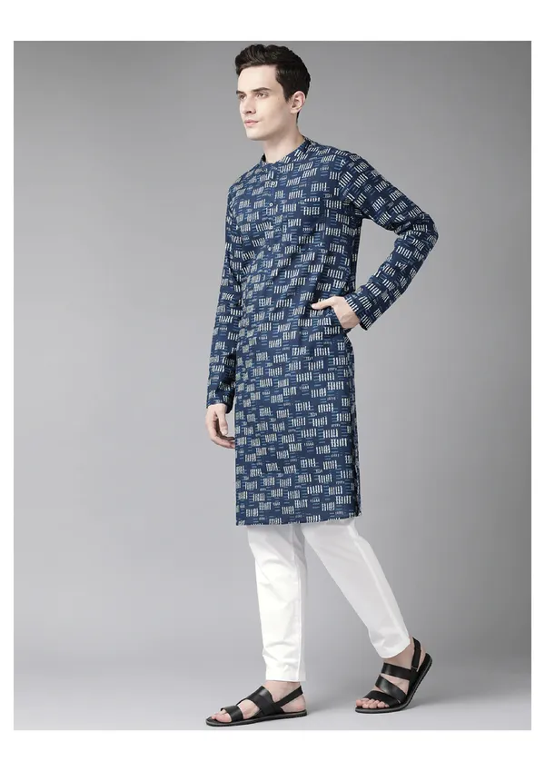 Blue_Geometric_Printed_Straight_kurta