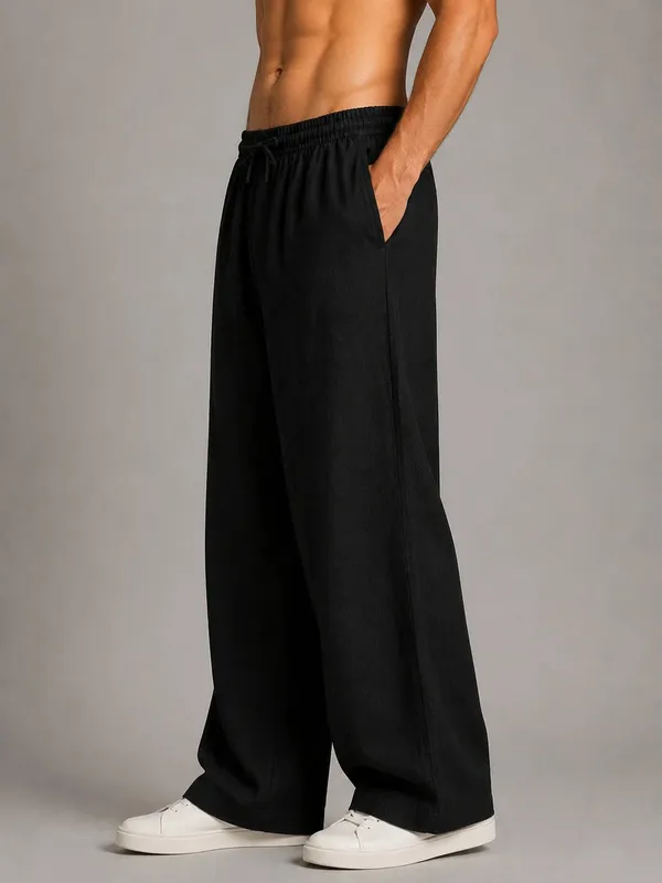 See_Designs_Men's_Flare_Linen_Pyjama_Relaxed_Fit_Drawstring_Lounge_Pants