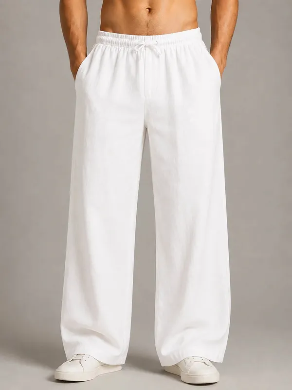 See_Designs_Men's_Flare_Linen_Pyjama_Relaxed_Fit_Drawstring_Lounge_Pants