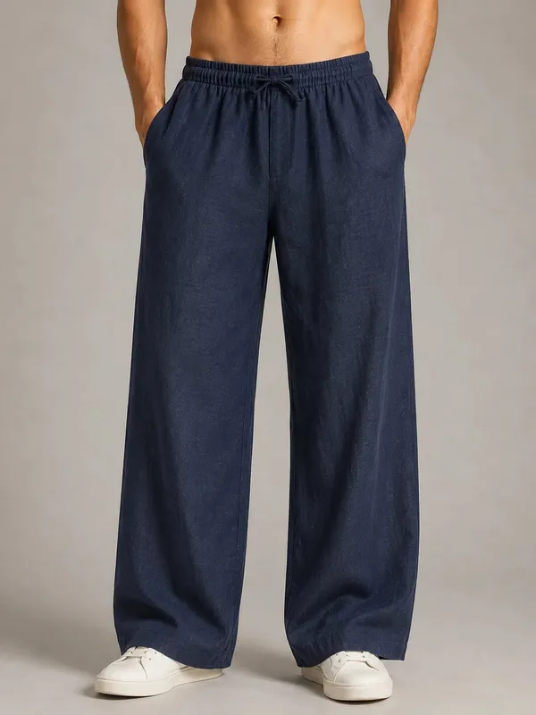 See_Designs_Men's_Flare_Linen_Pyjama_Relaxed_Fit_Drawstring_Lounge_Pants