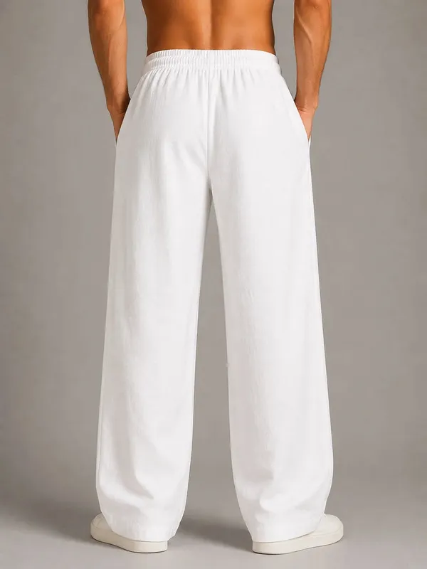 See_Designs_Men's_Flare_Linen_Pyjama_Relaxed_Fit_Drawstring_Lounge_Pants