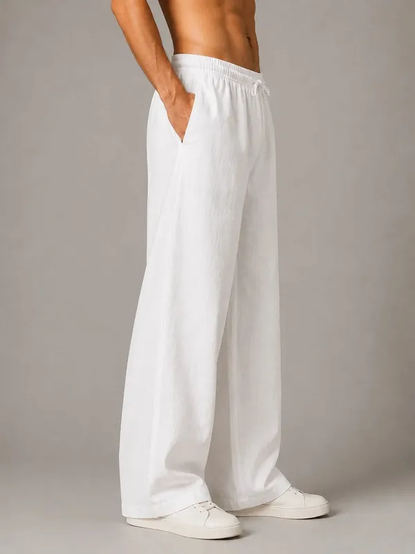 See_Designs_Men's_Flare_Linen_Pyjama_Relaxed_Fit_Drawstring_Lounge_Pants