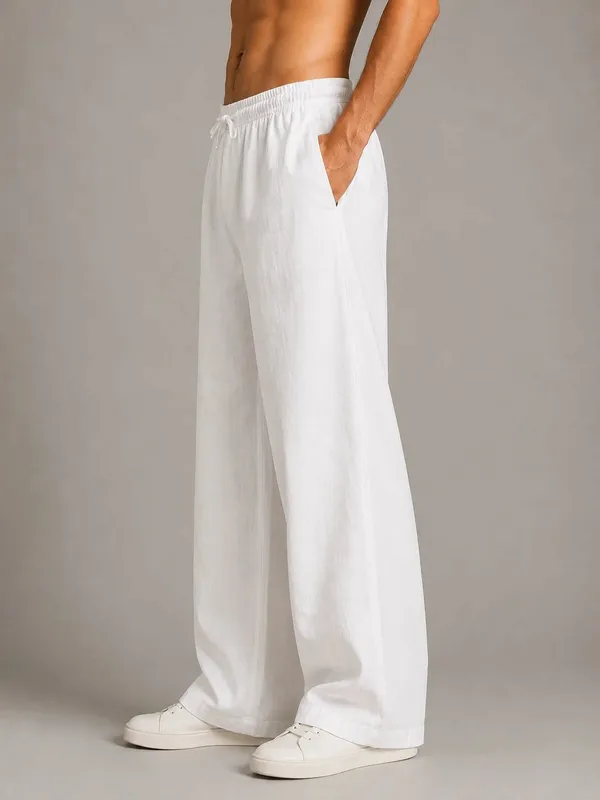 See_Designs_Men's_Flare_Linen_Pyjama_Relaxed_Fit_Drawstring_Lounge_Pants