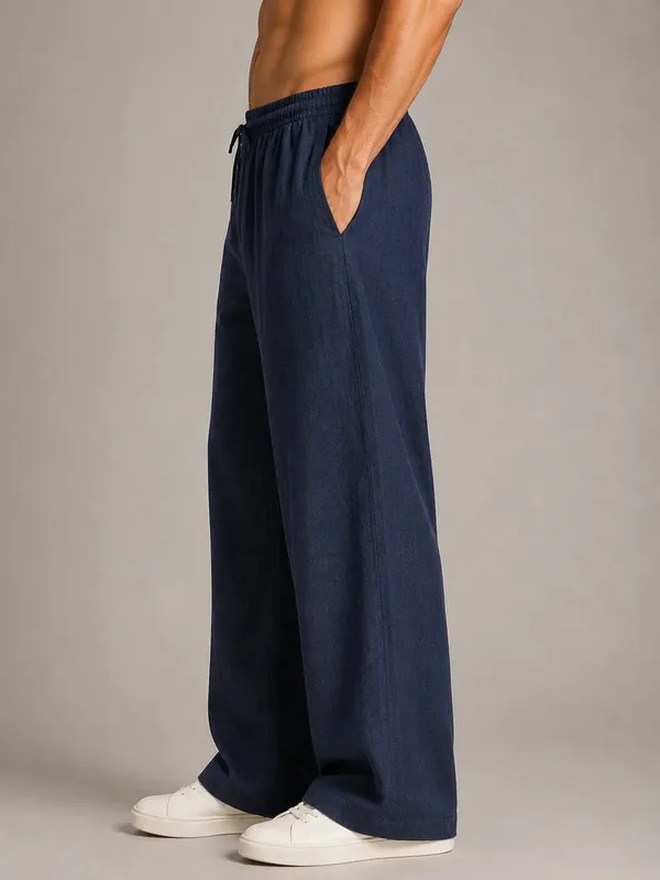 See_Designs_Men's_Flare_Linen_Pyjama_Relaxed_Fit_Drawstring_Lounge_Pants