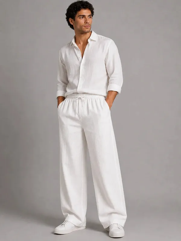 See_Designs_Men's_Flare_Linen_Pyjama_Relaxed_Fit_Drawstring_Lounge_Pants