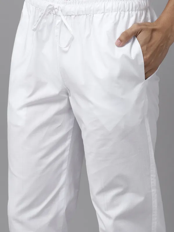 Men_White_&_Orange_Pure_Cotton_Embroidered_Staright_Kurta_With_Pajama