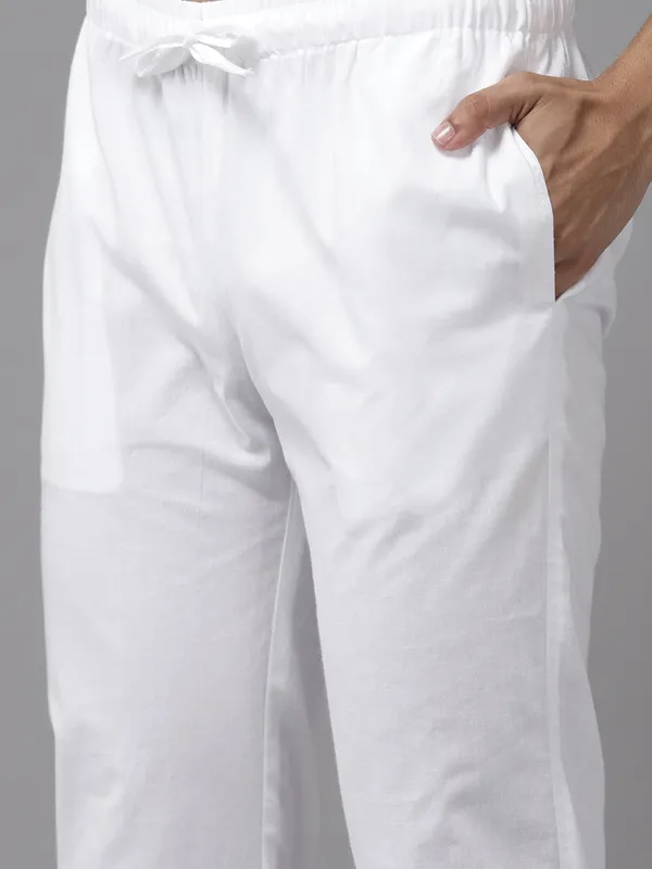 Men_White_&_Blue_Pure_Cotton_Embroidered_Staright_Kurta_With_Pajama