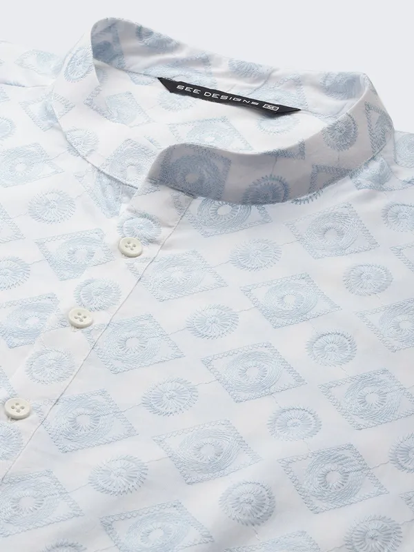 Men_White_&_Grey_Pure_Cotton_Embroidered_Staright_Kurta_With_Pajama