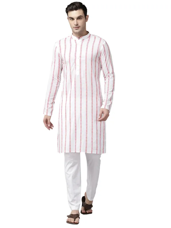 Men_White_&_Pink_Pure_Cotton_Embroidered_Staright_Kurta_With_Pajama