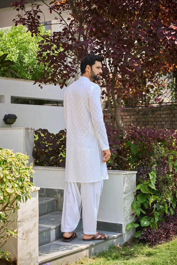 Men_White_Chikankari_Embroidered_Straight_Kurta_With_White_Salwar