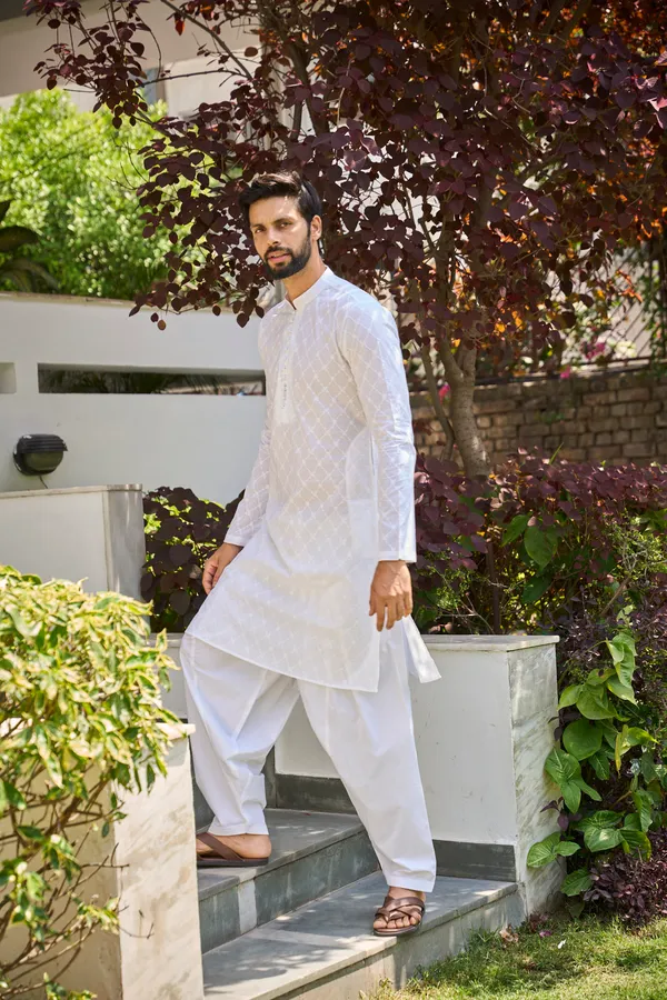 Men_White_Chikankari_Embroidered_Straight_Kurta_With_White_Salwar