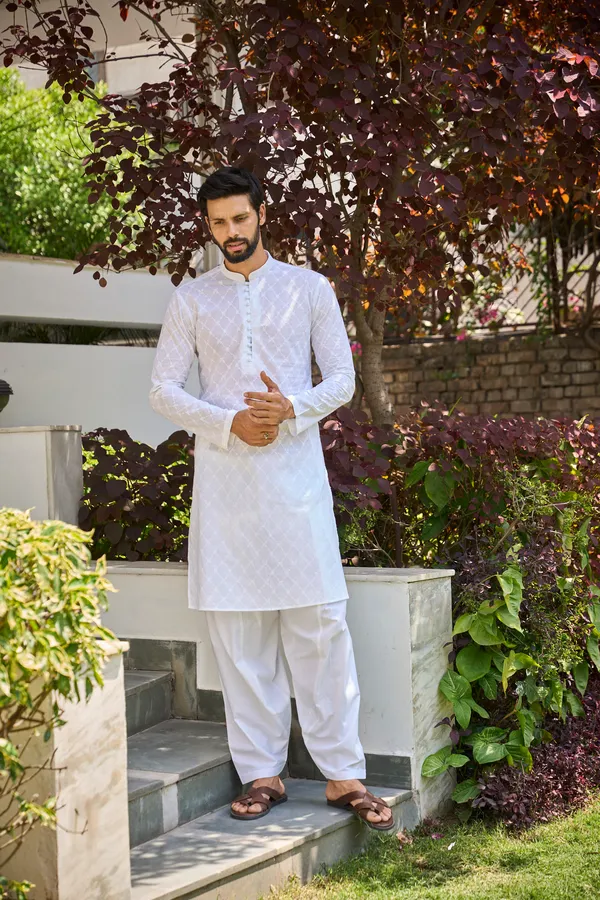 Men_White_Chikankari_Embroidered_Straight_Kurta_With_White_Salwar