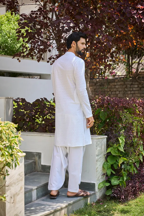 Men_White_Chikankari_Embroidered_Straight_Kurta_With_White_Salwar