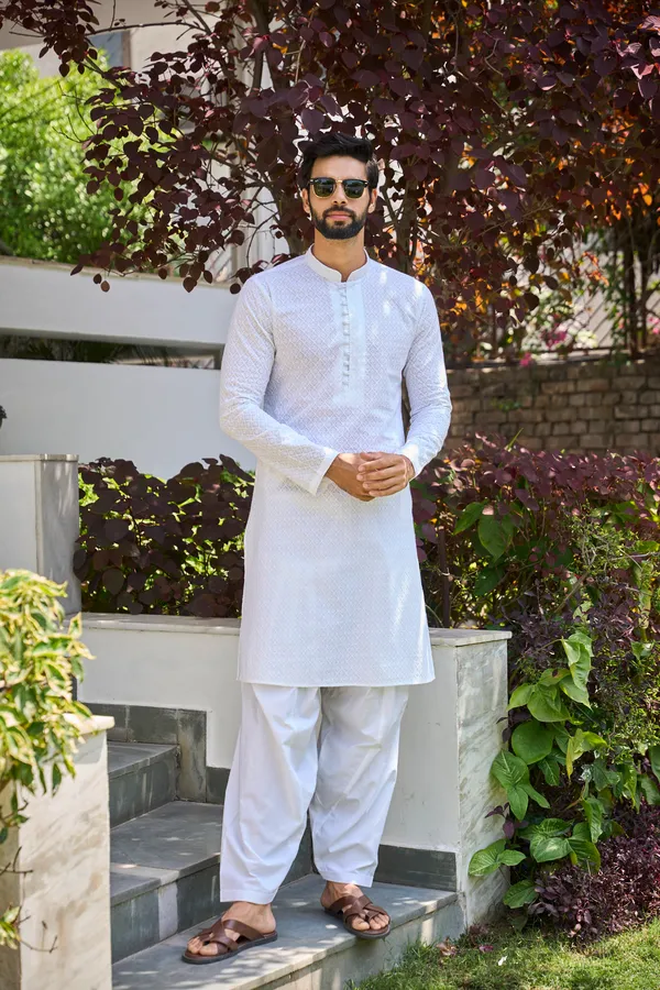 Men_White_Chikankari_Embroidered_Straight_Kurta_With_White_Salwar
