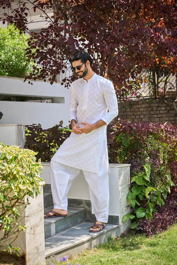 Men_White_Chikankari_Embroidered_Straight_Kurta_With_White_Salwar