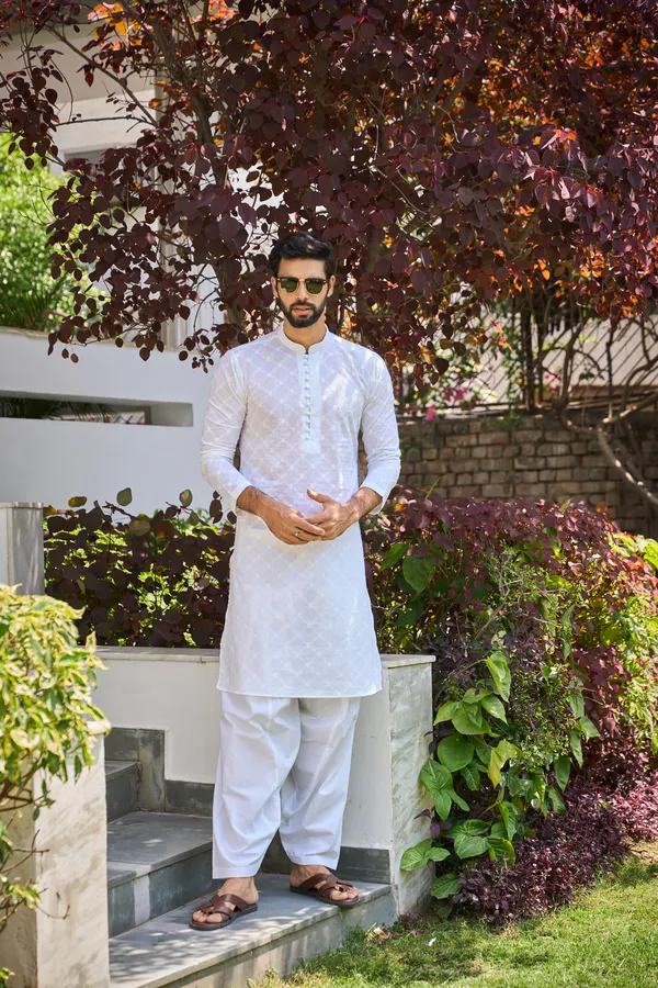 Men_White_Chikankari_Embroidered_Straight_Kurta_With_White_Salwar