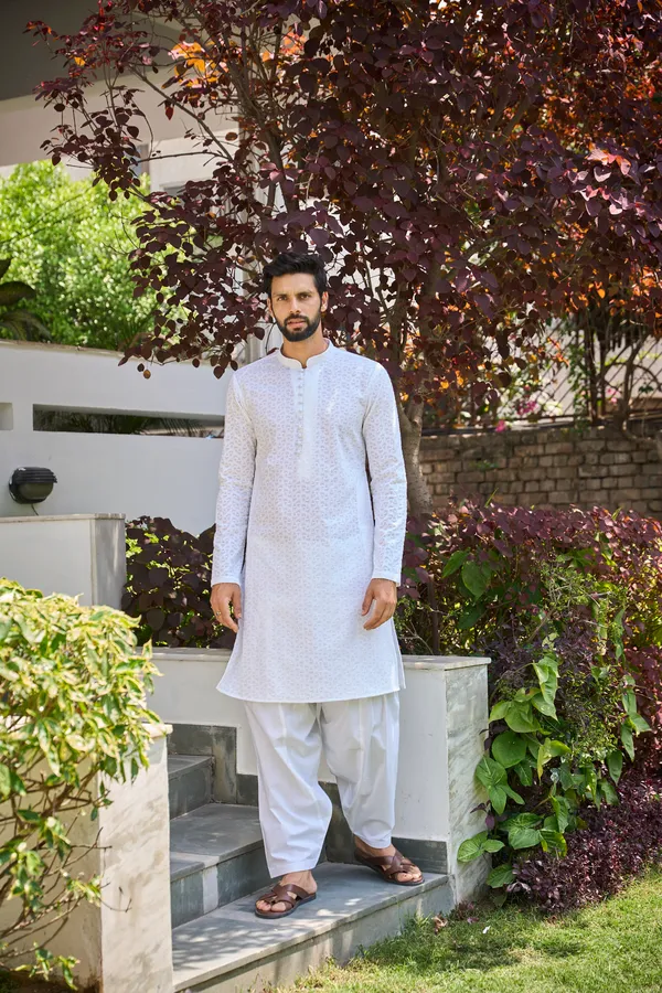 Men_White_Chikankari_Embroidered_Straight_Kurta_With_White_Salwar