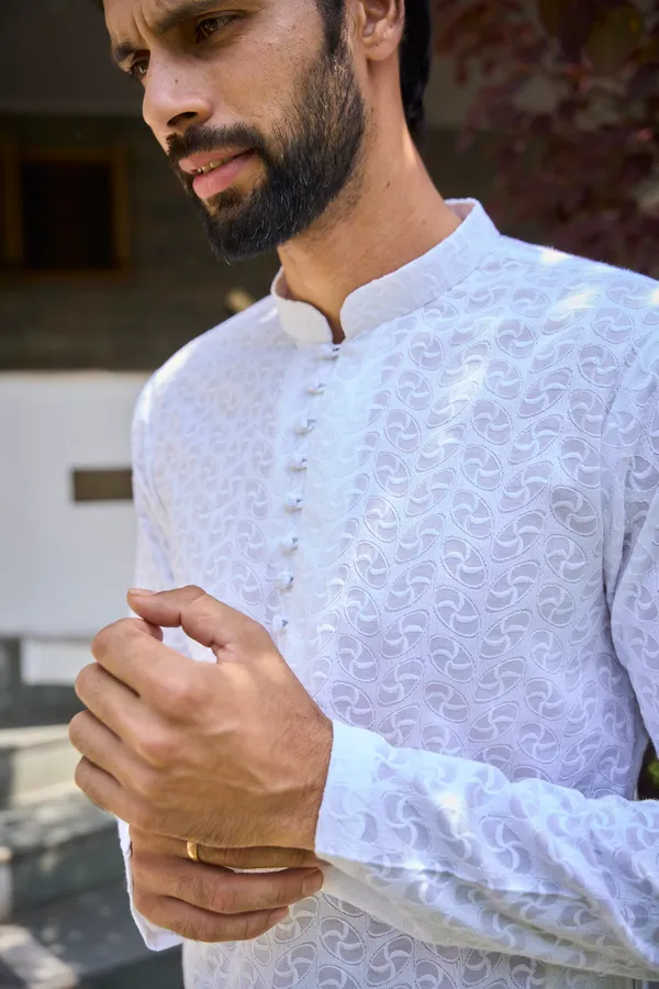 Men_White_Chikankari_Embroidered_Straight_Kurta_With_White_Salwar