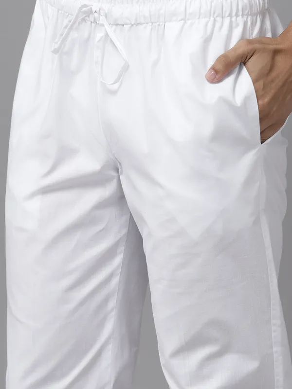 Men_Sky_Blue_&_White_Pure_Cotton_Embroidered_Staright_Kurta_With_Pajama