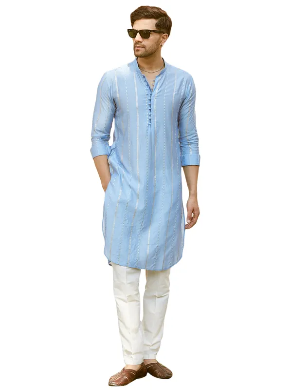 Sequins_Embroidered_Pure_Chanderi_Silk_Straight_Kurta_with_Pyjama