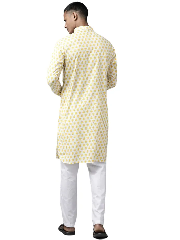 Men_Yellow_Regular_Pure_Cotton_Pathani_Kurta_With_White_Salwar