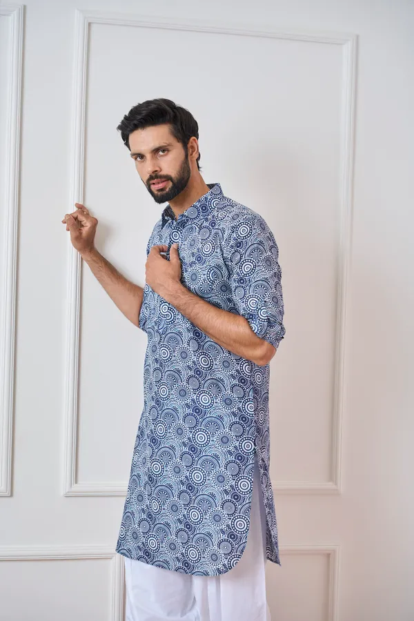 Men_Blue_Regular_Pure_Cotton_Pathani_Kurta_With_White_Salwar