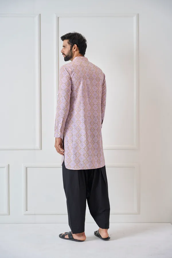 Men_Beige_Regular_Pure_Cotton_Pathani_Kurta_With_Black_Salwar