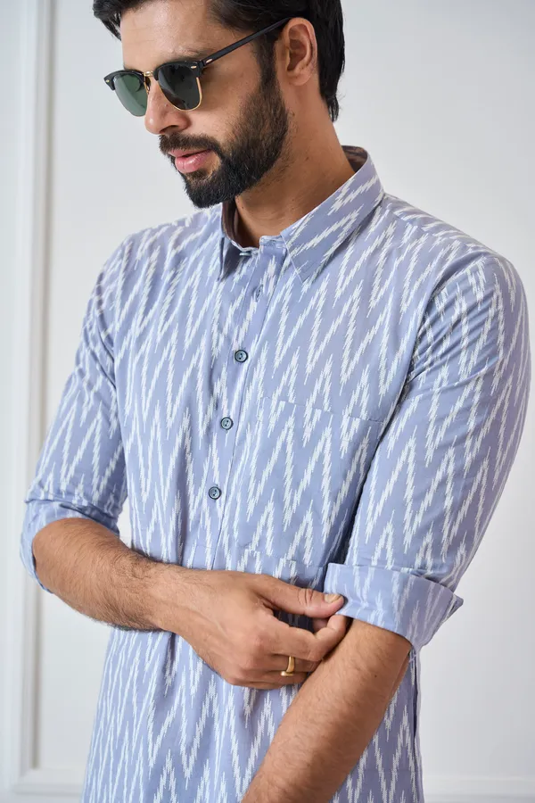 Men_Light_Grey_Regular_Pure_Cotton_Pathani_Kurta_With_Black_Salwar