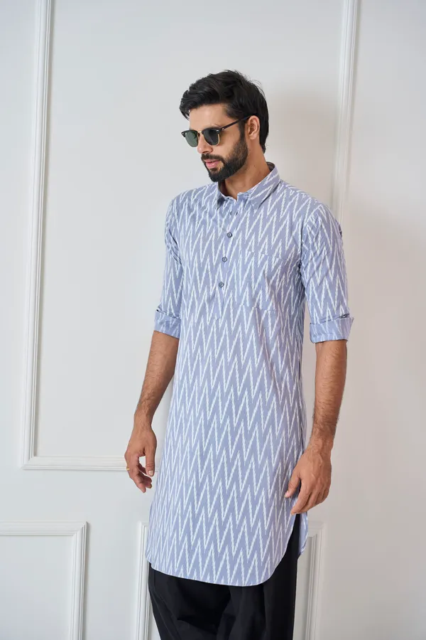 Men_Light_Grey_Regular_Pure_Cotton_Pathani_Kurta_With_Black_Salwar