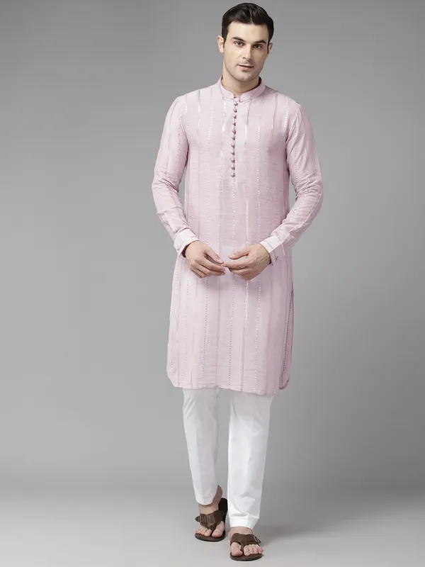 Men_Pink_Zari_Work_Silk_Woven_Design_Staright_Kurta_With_Pajama