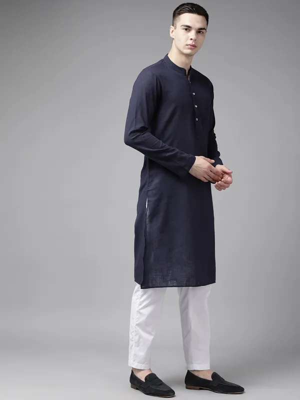 Pure_Cotton_Kurta_with_Pyjama_&_Printed_Nehru_Jacket