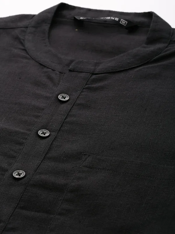 Men_Black_Kurta_Pajama_And_Black_Digital_Print_Cotton_Nehru_Jacket