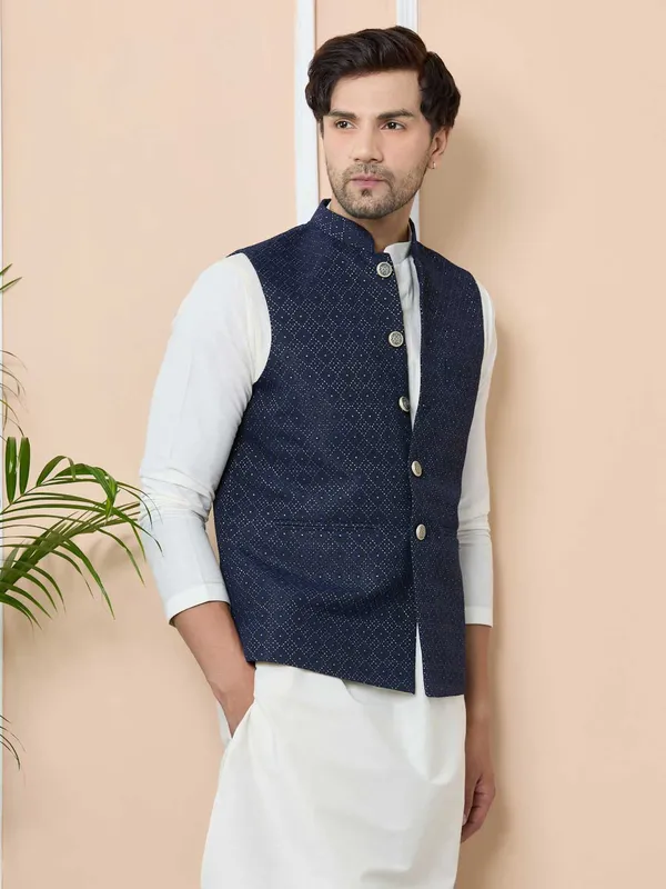 Blue_Woven_Jacquard_Nehru_Jacket