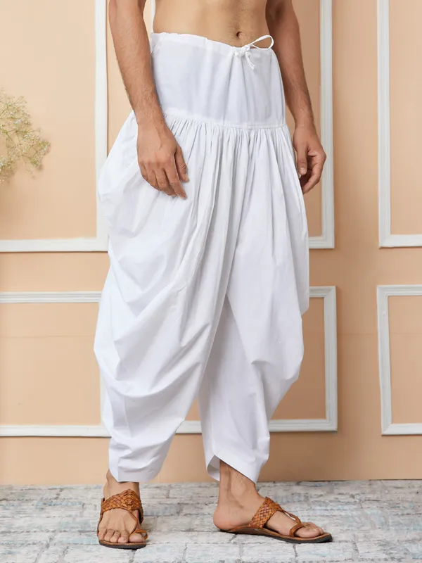 White_Mid-Rise_Loose-Fit_Pure_Cotton_Salwar