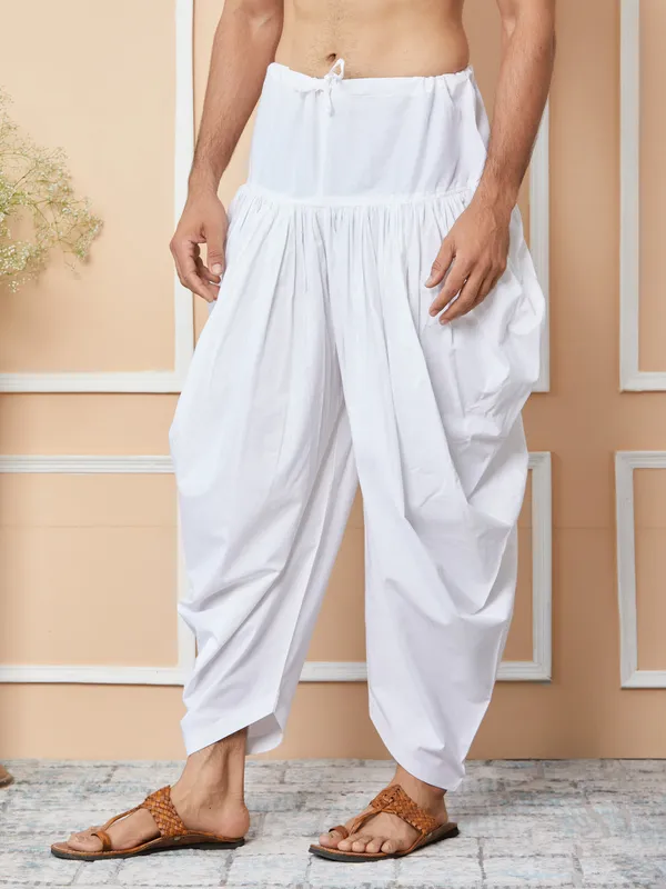 White_Mid-Rise_Loose-Fit_Pure_Cotton_Salwar