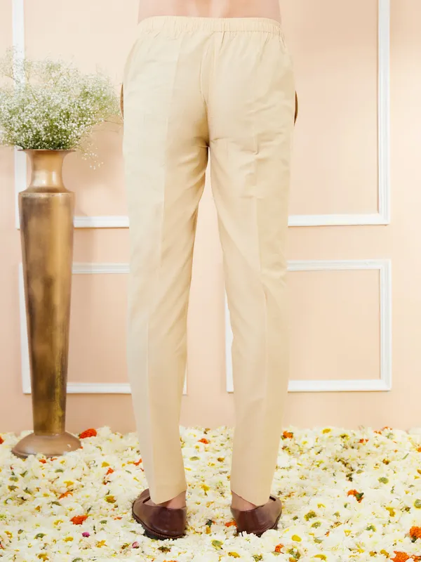 Beige_Solid_Cotton_Pyjama
